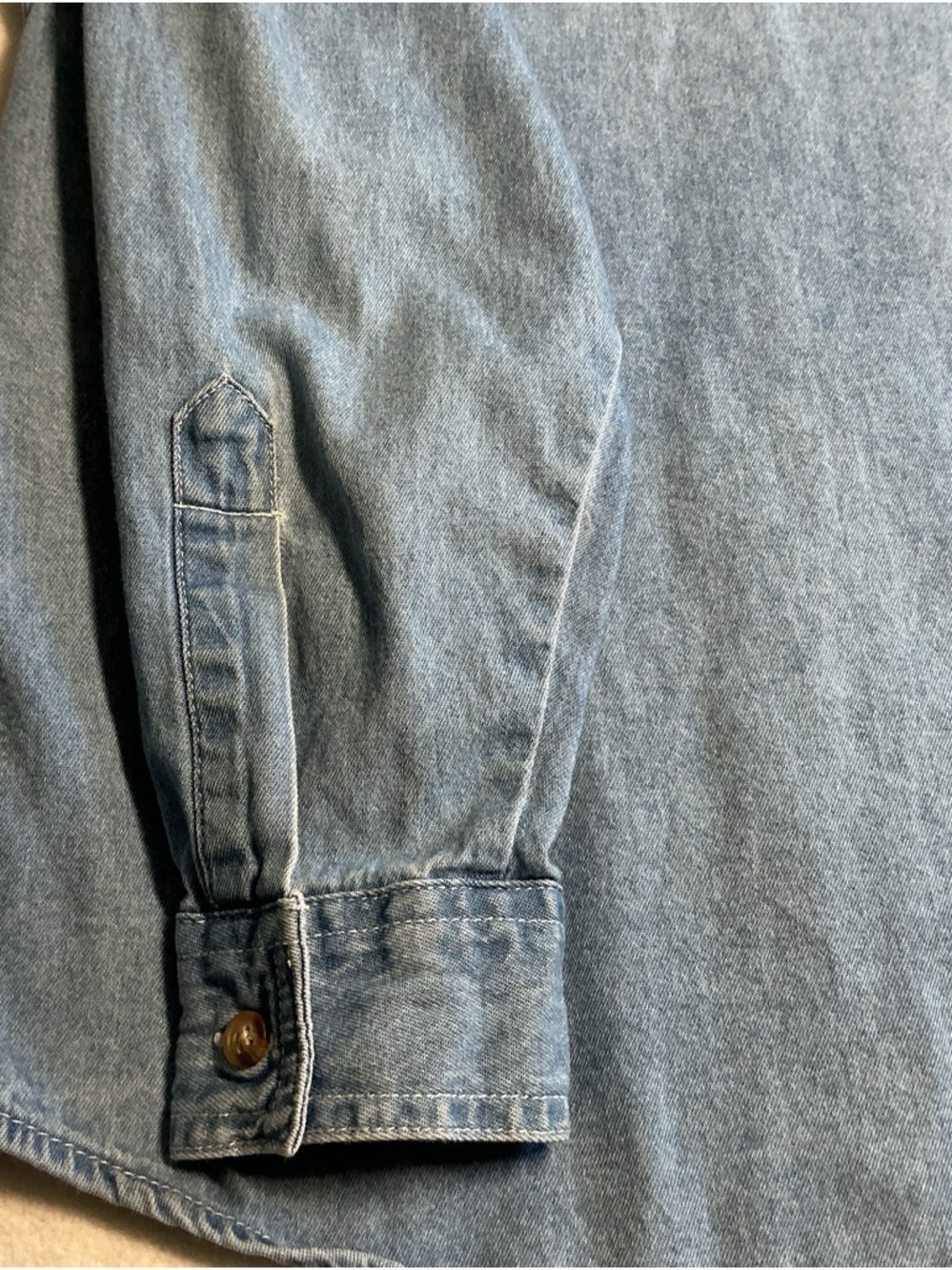 Vintage 90s Looney Tunes Tweety Bird Denim Shirt Women's 14W/16W  Button Down - Picture 11 of 13